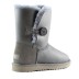 Женские короткие угги с пуговицей Bailey Button Metallic Grey-2