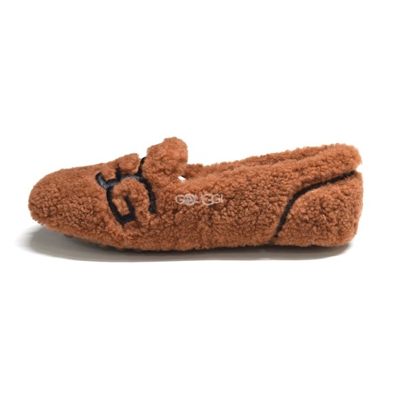 Женские мокасины UGG Hailey Fluff Loafer Brown