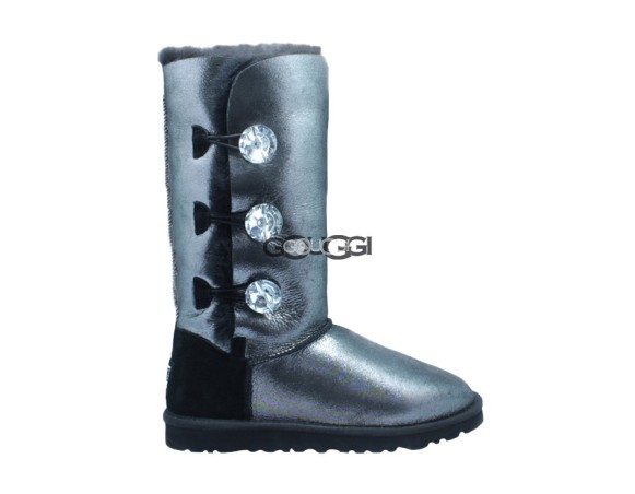 Женские угги с пуговицами Bailey Button Triplet Bling Glitter Black