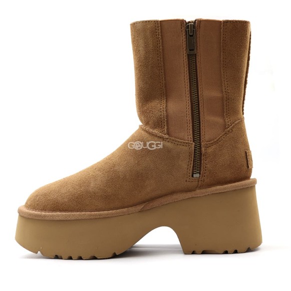 Женские угги на платформе Ugg Classic Twin Seam New Heights Chestnut