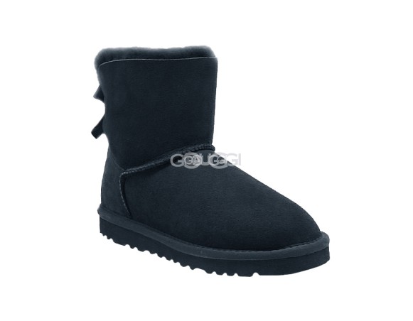 Женские мини угги с бантиками Mini Bailey Bow Black