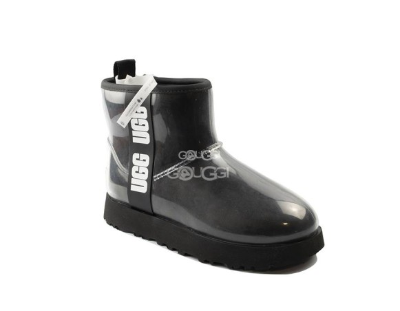 Женские прозрачные мини угги Classic Clear Mini Black