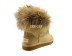Женские угги с мехом лисы Mini Fox Fur Metallic Gold