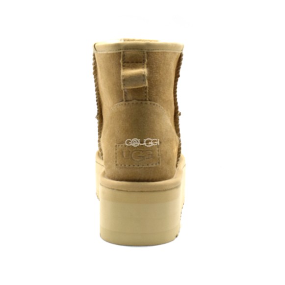 Женские мини угги на платформе Ugg Classic Mini Platform Sand