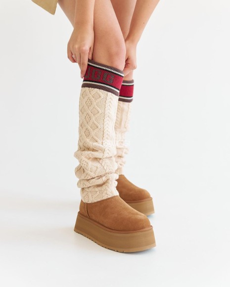Женские угги Ugg Classic Sweater Letter Chestnut