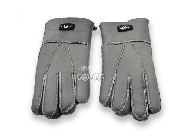 Меховые перчатки мужские Suede Dark Grey