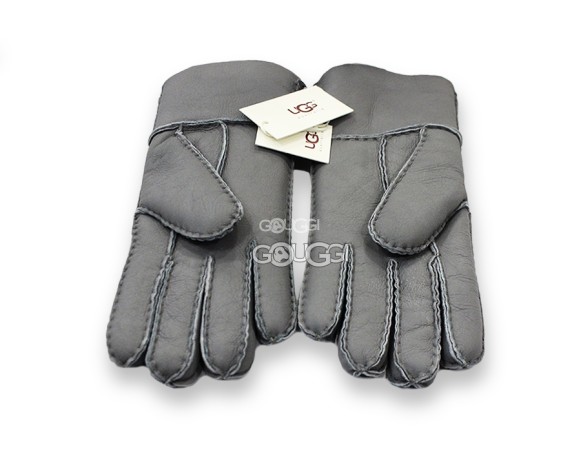 Мужские меховые перчатки Leather Capuccinno - 10038