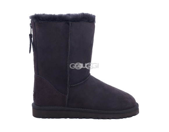 Женские короткие угги на молнии Classic Short ZIP Chocolate