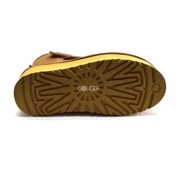 Женские короткие угги на платформе Ugg Classic Short Suede Platform Chestnut