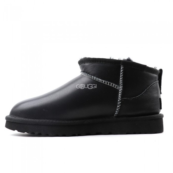 Женские ультра мини угги UGG Classic Ultra Mini LTHR Regen - Black