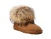 Женские мини угги с мехом лисы Mini Fox Fur Chestnut