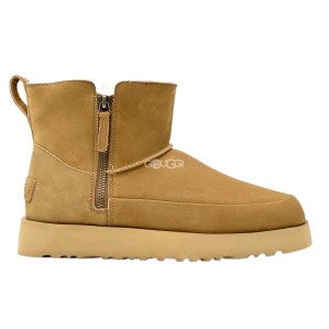 Classic Zip Mini Suede Boot Chestnut